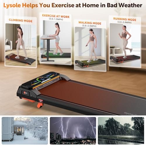 Lysole Walking Pad Treadmill with Incline,Treadmills for Home and Office,340 Lb Capacity,4 in 1 Portable Under Desk Treadmill with Remote Control,Large LED Display 5