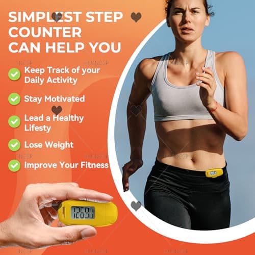 3D Pedometer for Walking, Simple Walking Step Counter with Removable Clip and Strap, USB Rechargeable Step Tracker with Backlight, Accurate Step Counter for Men Women Kids Seniors 4