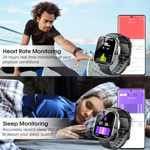 Csasan Smart Watch, 1.91" HD Screen Smartwatch for Men Women(Answer/Make Call), Fitness Watch with Heart Rate/Sleep Monitor/Steps Monitor, 110+ Sports Modes, IP68 Waterproof Activity Trackers, Black 5