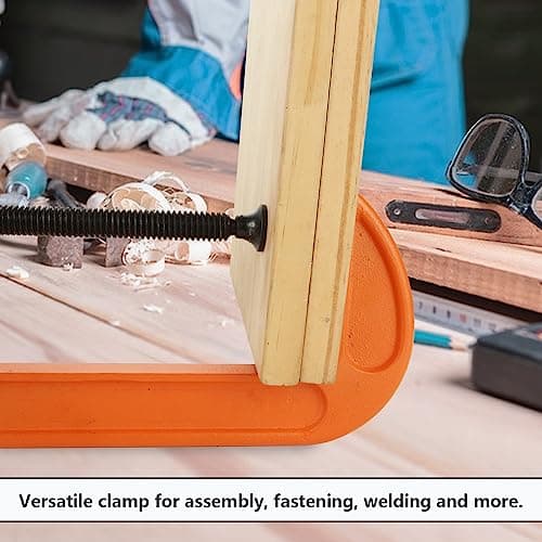 2Pcs 6 Inch C Clamp Heavy Duty C Clamps Quality Iron C-Clamps Industrial Strength C Clamp Set for Woodworking Welding Building Metal Workpiece 6