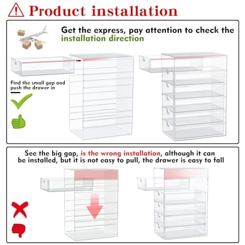 caktraie Makeup Organizer Storage with 16 Drawers, 4 Pcs Desktop Office Supplies, Desk Organizers, Clear Accessories, Dustproof Storage Drawer and for Make Up, Jewelry, Pen, Stationary 8