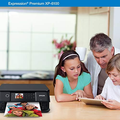 Epson Expression Premium XP-6100 Wireless Color Photo Printer with Scanner and Copier, Black, Medium 6