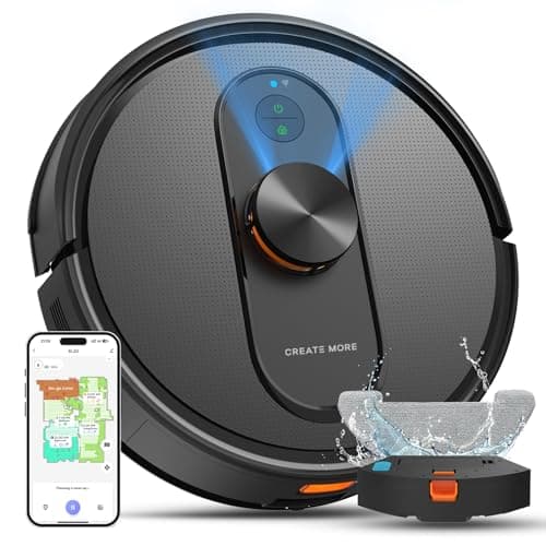 eitton Robot Vacuum and Mop with Mapping, LiDAR Navigation Robotic Vacuums with 5000Pa, Self-Recharging, Wi-Fi/App/Alexa Control,No-Go Zones, Ideal for Pet, Hard Floors, Carpet