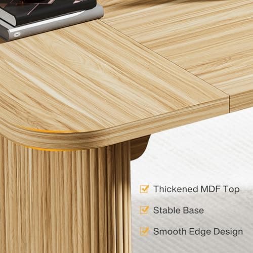Tribesigns 62-Inch Modern Executive Desk, Wood Office Desk, Large Aesthetic Computer Desk with Double Pedestal, Workstation for Home Office (Natural Oak) 7