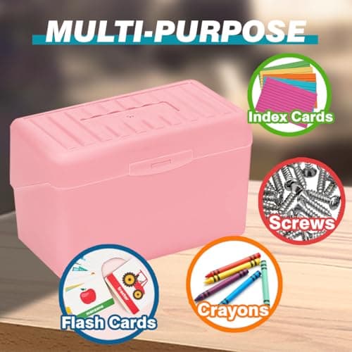 H4D Index Card Holder 3x5, Index Card Box Organizer Case, 3x5 Flash Note Card Holder, 3 Packs (Pastel Colors) 6