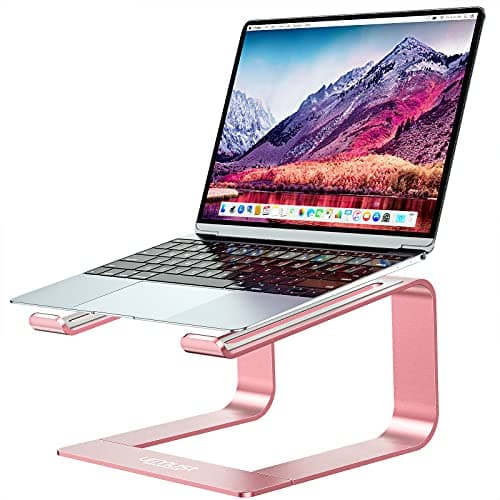 Urmust Laptop Stand for Desk - Ergonomic Computer Stand Riser Holder for MacBook Air Pro, Dell, HP, Lenovo, Samsung, Alienware Laptops 11-15.6" (Pink, Up to 15.6" Laptop)