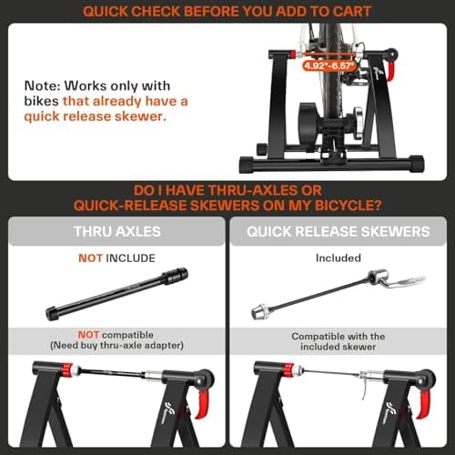 Sportneer Bike Trainer - Magnetic Stationary Bike Stand for 26-28" & 700C Wheels - Adjustable 6 Level Resistance Bike Trainer Stand for Indoor Riding with Quick Release Lever & Front Wheel Riser Block 5