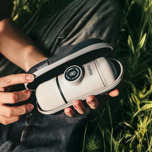 WACACO Nanopresso Portable Espresso Maker Bundled with Protective Case, Upgrade Version of Minipresso, Mini Travel Coffee Machine, Perfect for Camping, Travel and Office (New Elements Chill White) 7