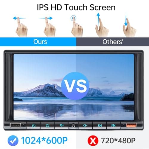 7 Inch Double Din Car Stereo for Wireless Carplay&Android Auto with Voice Control,Car Radio with HD Touch Screen Bluetooth5.2, AM/FM/Mirror Link/Backup Camera/SWC/AUX/MIC/DSP 5