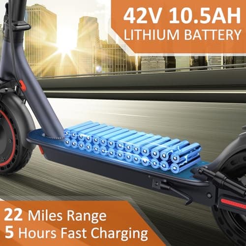Qlaway 10" 500W Double Shock Sbsorption E Scooter for Adults 22 MPH Sport Escooter, Electric Scooter Up to 22 Miles Range, Bearing 265 LBS/APP Control-Red 5