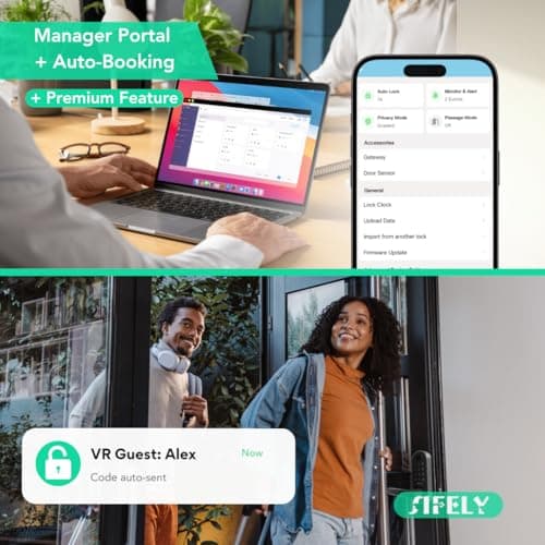 Built-in WiFi Fingerprint Smart Door Lock with Handle & Keypad – Remote Access & Auto-Lock, Keyless Entry for Home, Airbnb & Rental, 6-in-1 Unlock: Code/Card/App/Key, Compatible with Alexa & Google 5