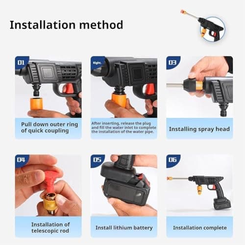 Pressure Washer, Power Washer, with 16ft Detachable Hose, for Car, Garden (24V with Box) 6