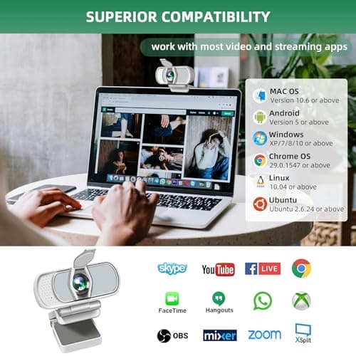 XPCAM USB C Webcam 1080p Computer Camera with Mic, Pro Streaming Web Camera for Mac Desktop Laptop, USB Web Cam Cover and Stand for PC Meeting Twitch Zoom 6