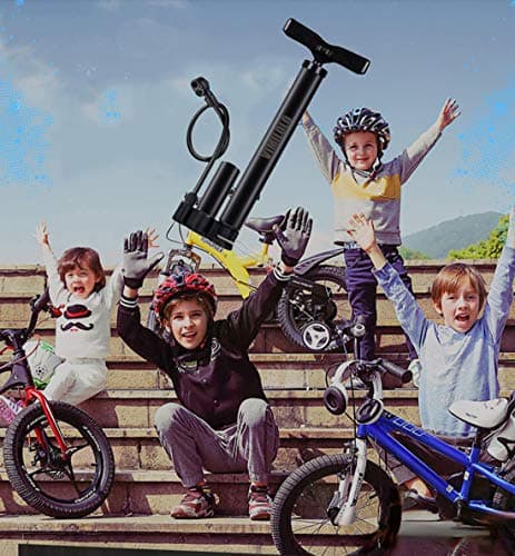 VIMILOLO Bicycle Pump, Bike Floor Pump Inflator for Presta and Schrader Valve Portable Tire Pumps for Ball Bike Pumps 7