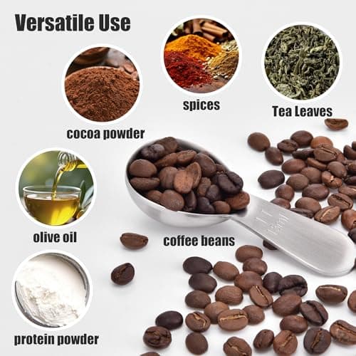 Doosu 1 Tablespoon Coffee Scoop - 18/8 Stainless Steel Heavy Duty Measuring Spoon with Short Handle, Food Grade Metal Tbsp Scoop for Ground Coffee Beans Tea Sugar Powder (15ml) 9