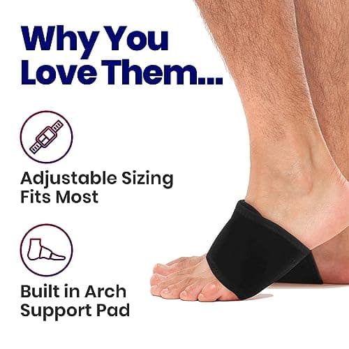 Plantar Fasciitis Arch Supports | Adjustable Compression Sleeves Foot Arch Support Brace for Heel Pain, Bone Spurs, Flat Feet, High Arches | Plantar Fasciitis Relief Bands | Fits Under Socks Women Men 5