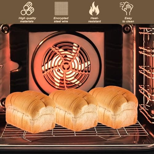 Pleafind 3 Pieces Stackable Cooling Rack Set, 16 x 10 Inch Stainless Steal Roasting Rack, Cooling Racks for Cooking, Baking, Roasting, Grilling, Oven and Dishwasher Safe 5