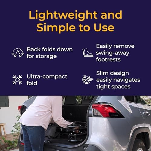 Drive Medical Lightweight Folding Transport Wheelchair - Reliable Mobility Support - Durable Steel Frame - Swing-Away Footrests - Compact Travel Design - Silver 6
