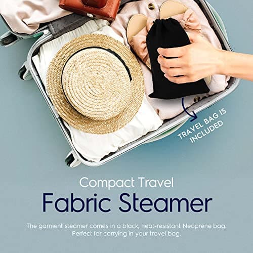 Electrolux Travel Compact Steamer, Mini Steamer & Iron for Clothes Travel Size, Portable Handheld Clothing & Garment Steamer Dry Steam, Portable 2 in 1 Fabric Wrinkle Remover with Fabric Brush (Blue) 5