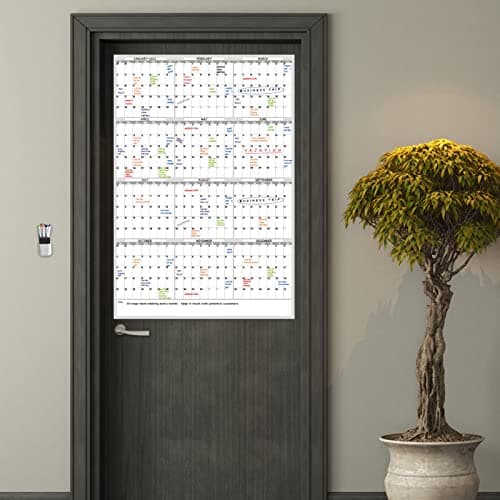 Dry Erase Wall Calendar - 38x26 Inches - Blank Undated Yearly Calendar - Whiteboard Premium Laminated Planner - Reusable Laminated Office Jumbo 12-Month Calendar (Vertical) 5