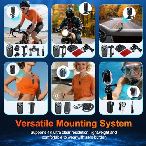 DOLLRANK 4K Mini Body Camera, Portable Thumb Action Camera with Audio, Vertical/Wide Mode, Hands-Free POV Wearable Cam for Running, Cycling/Biking, Hiking, Home & Personal Safety Recording(Black32GB) 5