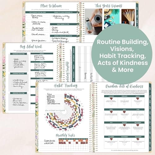 bloom daily planners HARDCOVER 2026 Planner (January to December) - 8.5” x 11” Weekly & Monthly Dated Agenda Organizer Book with Stickers & Tabs - Garden Party, Beige 5