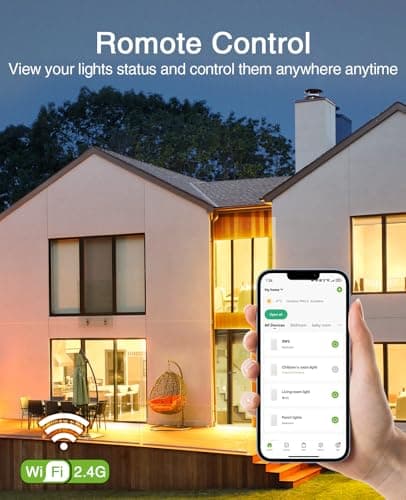 GHome Smart Dimmer Switch - 2.4GHz Wi-Fi Smart Switch Compatible with Alexa and Google Home, White 4 Pack 5
