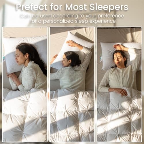 Alanzimo Goose Feather Down Pillows Queen Size Set of 2, Luxury Soft Feather Down Pillow for Sleeping, 600TC 100% Cotton Cover Hotel Collection Bed Pillows for Back, Stomach or Side Sleepers 20x28 5