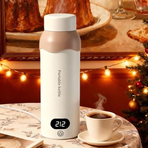 Travel Portable Mini Electric Tea Kettle Small, 316 Stainless Steel Portable Kettle for Travel, Auto Shut-Off & 6 Temper Controls Heater for Coffee & More