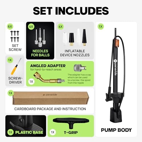 Bicycle Pump with Pressure Gauge – High Pressure Bike Tire Inflator 230 PSI – Reliable and Versatile Floor Air Pump with Presta Schrader Valves – Bike Pumps for Tires 8