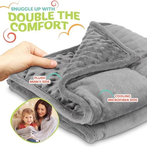 Kidaddle 7lb Weighted Blanket (Grey) 19x22 Inch– Plush Minky Lap Pad with Sensory Support for Autism or ADHD, Giftable Weighted Blanket with Travel Bag for Ages 6–12 5