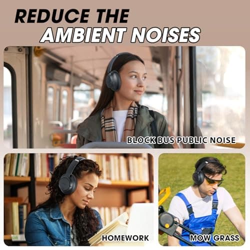 BERIBES Upgraded Hybrid Active Noise Cancelling Headphones with Transparent Modes,70H Playtime Bluetooth Headphones Wireless Bluetooth with Mic, Deep Bass,3.5MM Cable,Soft-Earpads,Fast Charging-Black 7