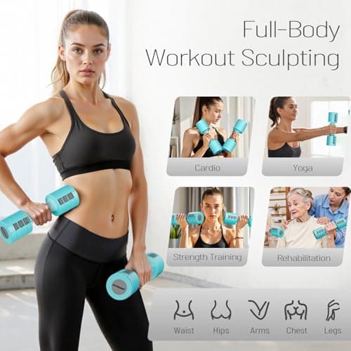 EAST MOUNT Adjustable Dumbbells 5 lb Dumbbells Set of 2 / Pair 10 lb Total Free Weights 6 in 1 Women Hand Weights for Home,Office,Gym Exercise Training 2lb 3lb 4lb 5lb Fast Adjust 7