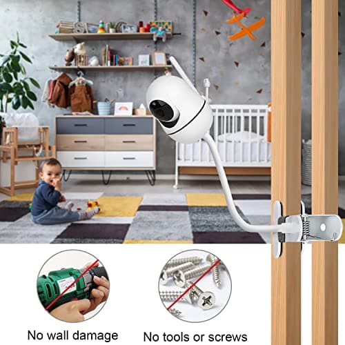 Baby Monitor Mount Compatible with HelloBaby HB6550/HB65/HB66/HB248,ANMEATE SM935E Baby Monitor Camera 15.7 inches Flexible Clip Clamp Mount Long Gooseneck Arm, Baby Monitors Holder Without Tools 6