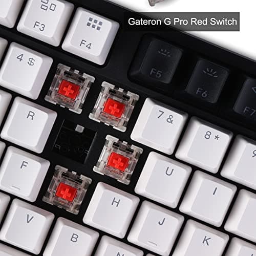 Keychron C1 87 Keys Wired Mechanical Keyboard for Mac Windows, 80% Layout Tenkeyless Gateron G Pro Red Switch White LED Backlit Double-Shot ABS Keycaps, USB-C Gaming Keyboard for Gamer/Typists/Office 7