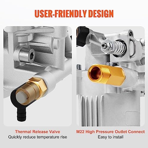 VEVOR Pressure Washer Pump, 3/4" Shaft Horizontal, 2500-3400PSI, 2.5 GPM, Replacement Power Washer Pumps, Parts Washer Pump, Compatible with Honda, Simpson, RYOBI, Briggs & Stratton, Subaru, Craftsman 5