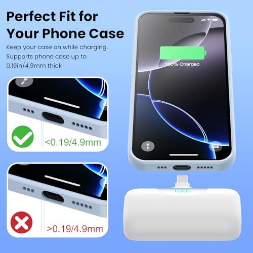 [2 Packs]Mini Portable Charger for iPhone 17/16, 5500mAh LCD Display USB C Power Bank,Fast Phone Charging Travel Pocket Size Battery Pack for iPhone 17/17 Pro/17 Pro Max/Air/16/15 Series,Android,etc 7