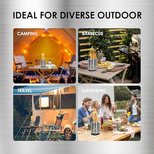 Red Mountain Valley Smokeless Tabletop Fire Pit with Mat, Portable Mini Low Smoke Camping Stove, with Travel Bag and Fireproof Mat, Stainless Steel Grey, for Outdoor Enthusiasts 8