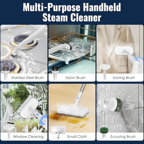 FEPPO Steam Mop with Detachable Handheld Steam Cleaner for Home and Floor Cleaning, 10-in-1 Multi-purpose Attachments & 2 Pads, Powerful Steamer for Floors, Hardwood, Tiles,Grout,Windows,Kitchen,Bath 6