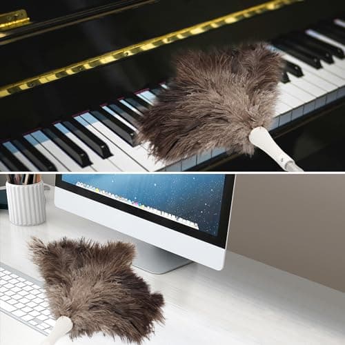 Ostrich Feather Duster Pole 28 to 72 Inch,Extendable Feather Duster Used for Home Cleaning Ceilings Furniture Fans 6