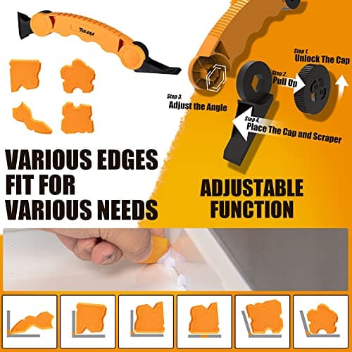 TOLESA Non Drip 12:1 Caulking Gun 10oz- 3 in 1 Hand Caulk Gun Kit, Easy Squeeze Silicone Caulk Gun for Kitchen Bathroom Window 6