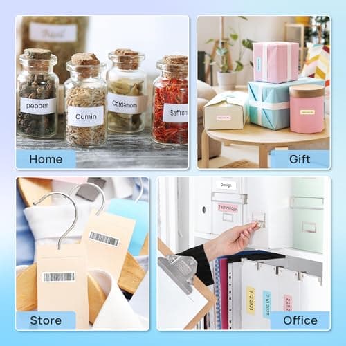 POLONO P31S Label Maker Machine with Tape, Portable Thermal Printer, Portable Bluetooth Label Printer for Organizing Storage Office Home, Sticker Maker Mini Label Maker with Multiple Templates, Blue 8