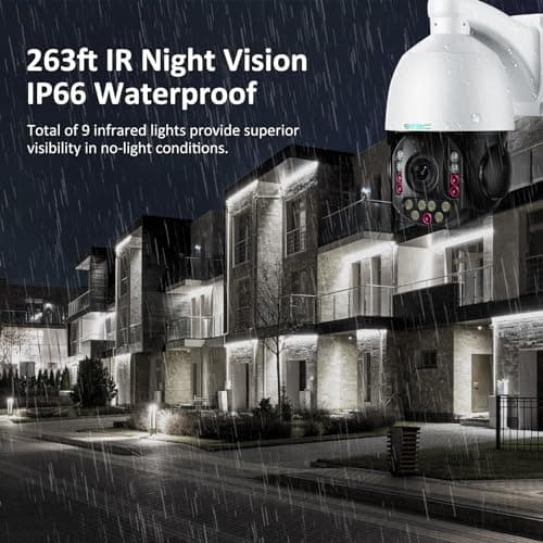 SV3C 36X Zoom PTZ POE Camera Outdoor, Auto Tracking 4K ONVIF IP Wired Camera, Person Vehicle Motion Detection, Floodlight Color Night Vision, Two Way Audio, Camhipro, Preset, BlueIris, 24/7 Recording 7