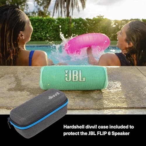 JBL Flip 6 (Blue) + Bundle with divvi! Protective Hardshell Case 2