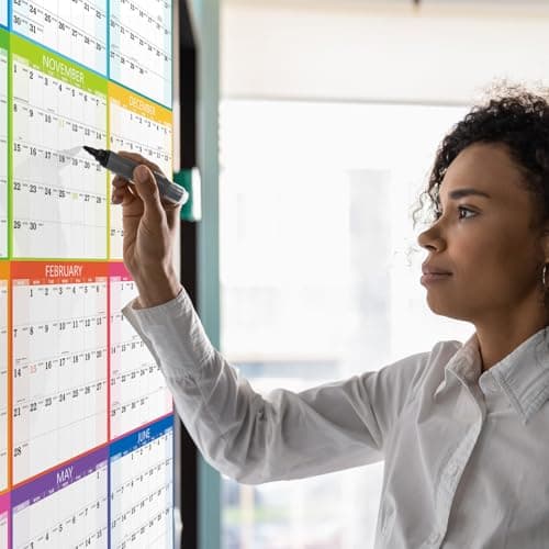 2026-2027 Yearly Wall Calendar - 2026-2027 Calendar, July 2026 - June 2027, Yearly Calendar/Planner, 34.3" x 22.8"(Open), Wall Calendars 26-27 with Double-Sided Round Sticks - Colorful 7