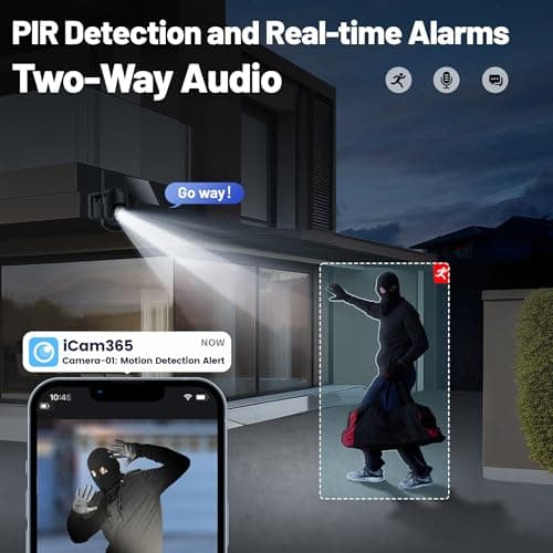 KKB 4G LTE Cellular Security Camera, No WiFi Security Camera Outdoor Built-in SIM Card Unlimited Data Plan, Solar Powered, 2K Wireless Cam Color Night Vision, PIR Motion Sensor, 355° View, 2 Way Talk 5