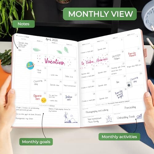 Clever Fox Hourly Planner PRO Premium – Undated Schedule Planner with Daily Time Slots – Personal Organizer Notebook for Time Management – Weekly & Monthly Life Journal, A4 size (Light Pink) 4