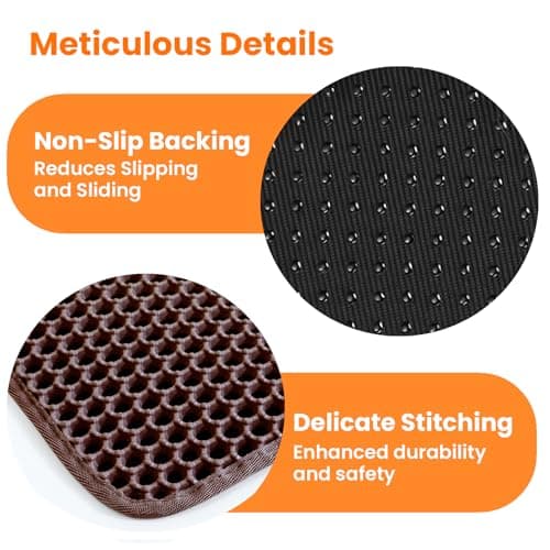 Petinstinct Cat Litter Mat, 24x18 Inches Large Double Layer Honeycomb Cat Litter Trapping Mat, Non Slip Waterproof Urine Proof Cat Litter Box Mat for Floor, Kitty Litter Rug, Cat Supplies, Brown 8