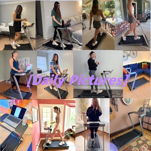 Cardirun 3 in 1 Walking Pad Treadmill with Desk Workstation, 3.0HP Foldable Treadmill 350 lb Capacity, Under Desk Treadmills with Handle & Incline for Home, 4 Control Methods, 2s Folding 8