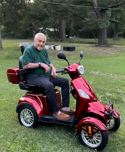 Mobility Scooters for Seniors & Adults 500lbs Capacity - 800W All Terrain Electric Powered Mobility Cart - Heavy Duty Mobility Scooter for Elderly w/Charger Remote Keys (Red) 5